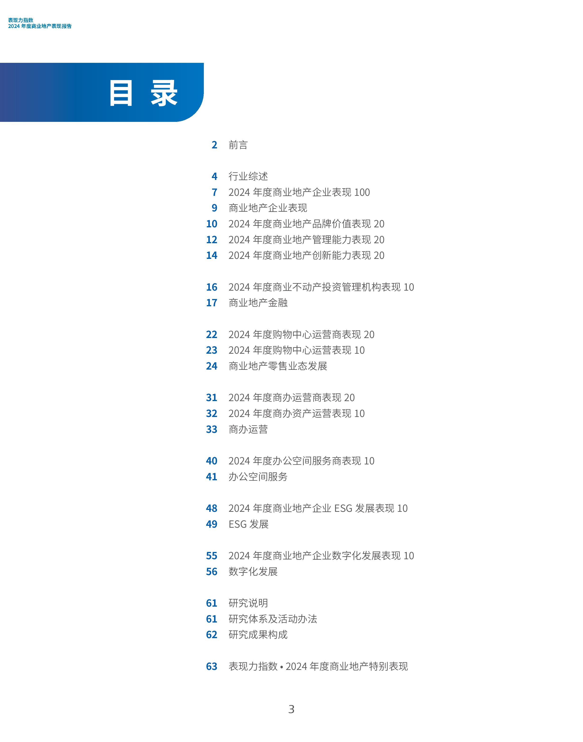 观点指数研究院表现力指数-2024年度商业地产表现报告64页